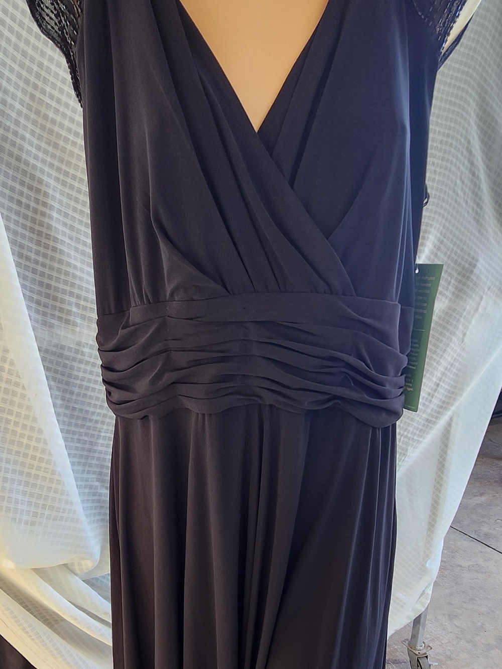 Scarlett Nite Black Sleeveless Maxi Dress with Draped V-Neck